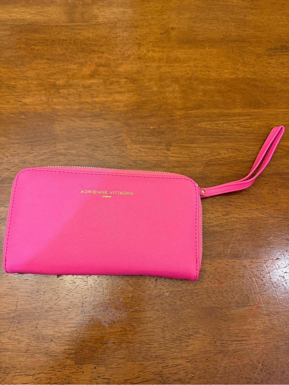 Adrienne Vittadini Hot Pink Zip Wristlet Clutch